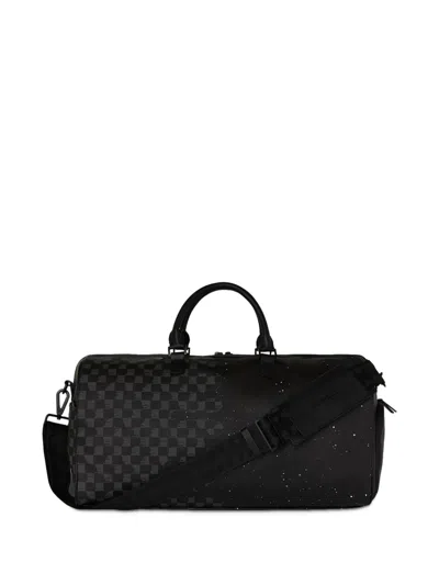 Sprayground Deep Space Drip Shark Checkerboard Holdall In Black