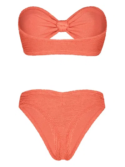 Paramidonna Lucy Knot Two Piece Swimsuit In Orange