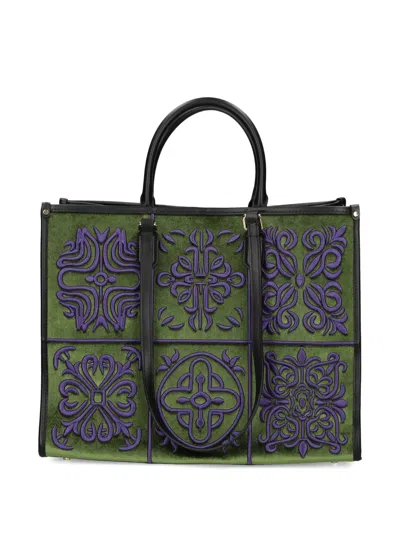 My Best Bag Embroidered Tote Bag In Green