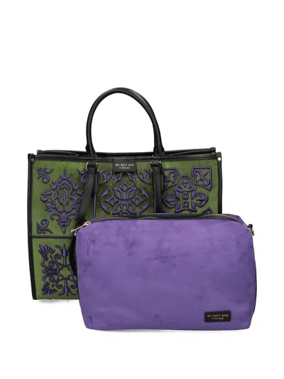 My Best Bag Embroidered Tote Bag In Green