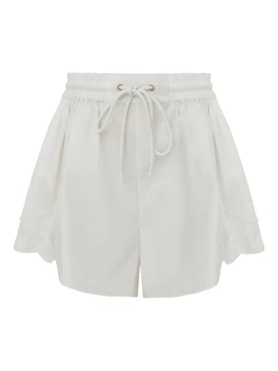 Zimmermann Daylight Cotton Shorts In White