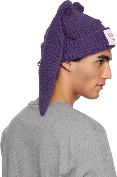 Charles Jeffrey Loverboy Purple Chunky Rabbit Beanie In Purple