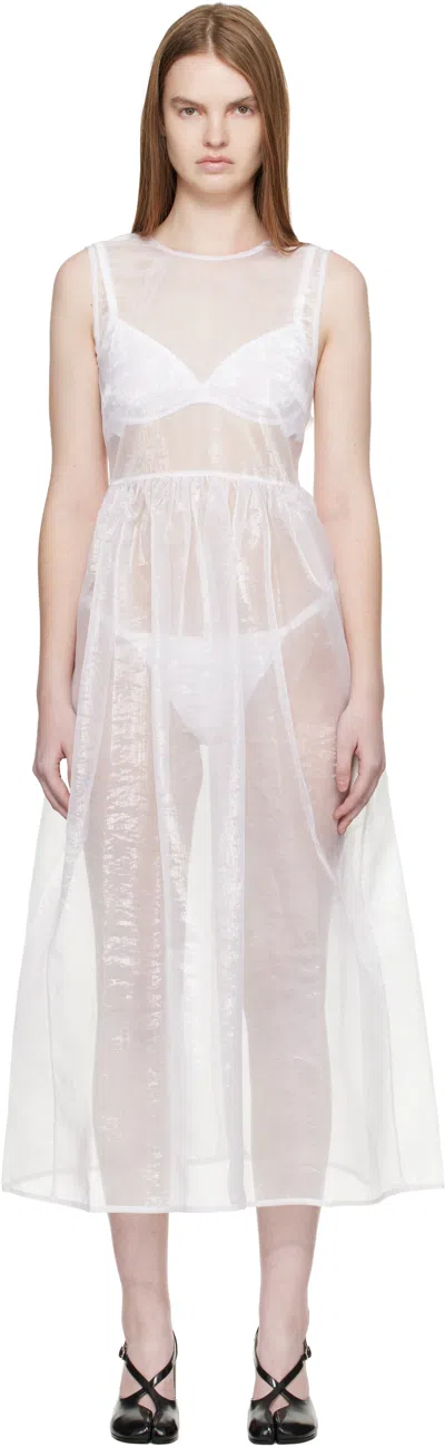 Cecilie Bahnsen White Cbcamillia Midi Dress In White