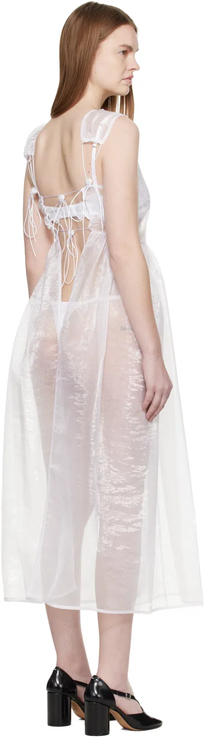 Cecilie Bahnsen White Cbcamillia Midi Dress In White