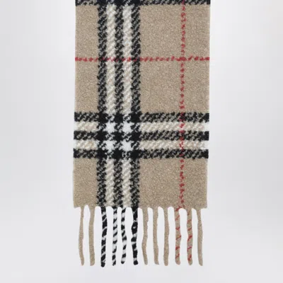 Burberry Check-pattern Scarf In Wool And Alpaca In Sand