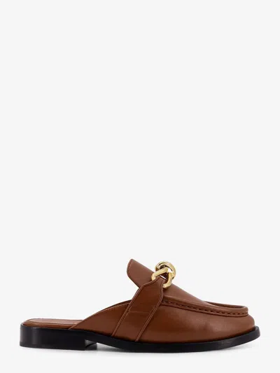 Bottega Veneta Women Astaire Leather Sabot Loafers In Brown