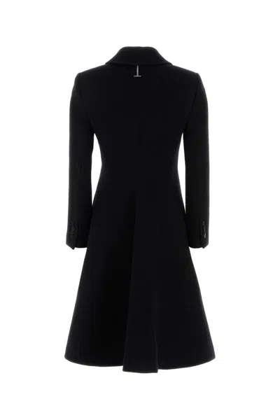 Alexander Mcqueen Wool And Cashmere Coat Coats And Trench Coats Black In Blue
