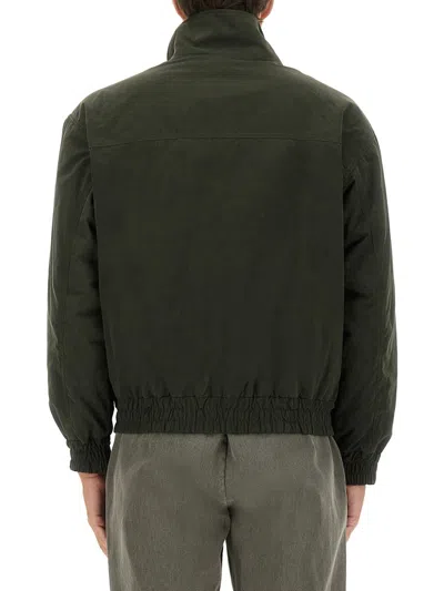 Aspesi Versatile High Collar Jacket Pockets In Green