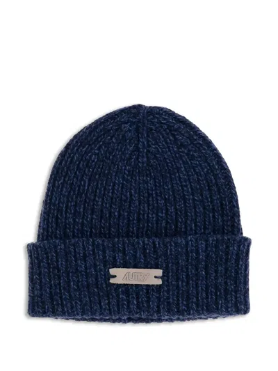 Autry Beanie Main Unic Knit Blue Accessories In Blue