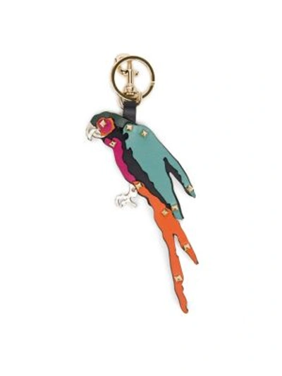 Valentino Garavani Women's Pyramid Studded Leather Parrot Keyring In Multicolour In Na