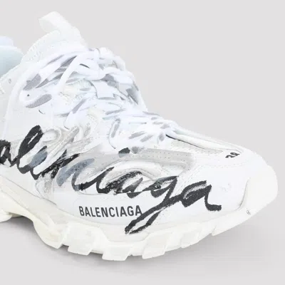 Balenciaga Track Signature Low-top Sneakers In White