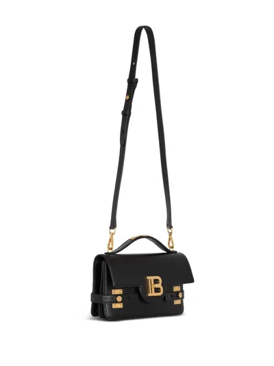 Balmain Smooth Leather B-buzz 24 Bag In Black