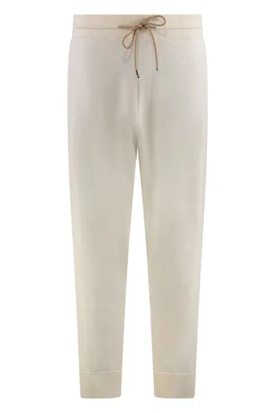 Hugo Boss Boss Knitted Track-pants In Neutral