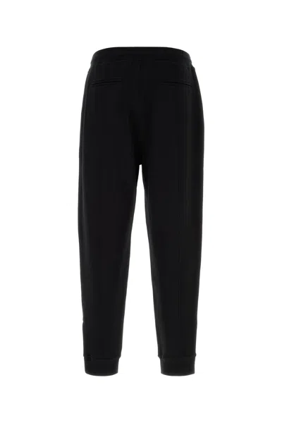 Brunello Cucinelli Cotton Blend Joggers Cuffed Hem Side Pockets In Black