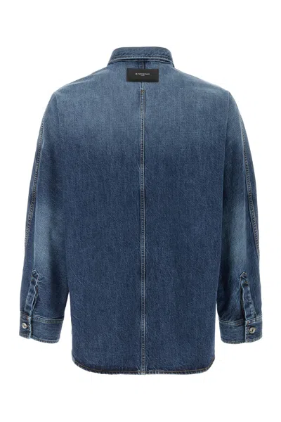 Givenchy Denim Overshirt In Blue