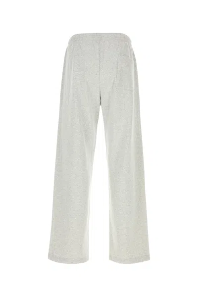 Sporty And Rich Light Grey Cotton Joggers In White