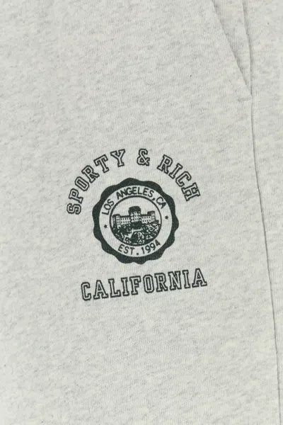 Sporty And Rich Light Grey Cotton Joggers In White