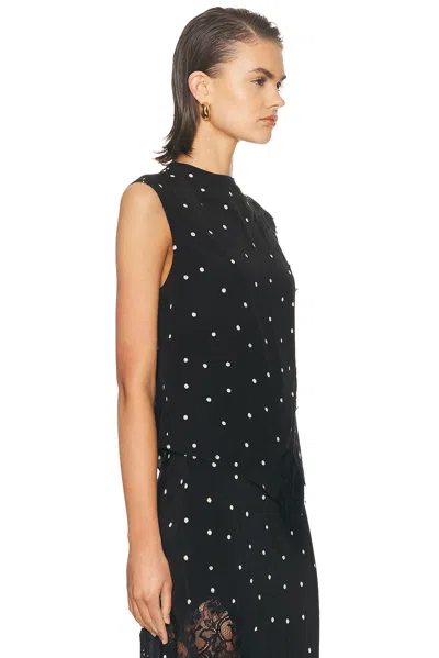 A.l.c Gracie Polka Dot Crepe And Lace Top In Black Cream In Black
