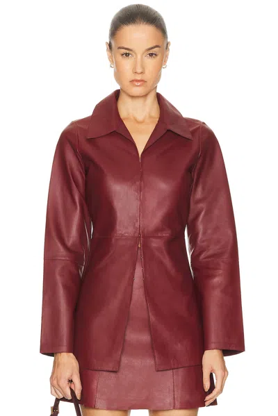 By Malene Birger Alleys Collared-panelled Shirt In Brown