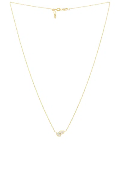 Jade Trau Poppy Two Stone Pendant Necklace In Gold