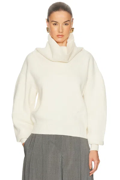 Jacquemus La Maille Pallone Turtleneck Wool-cashmere Sweater In White
