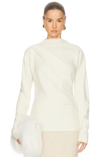 Helmut Lang Slouchy Crew Top In White