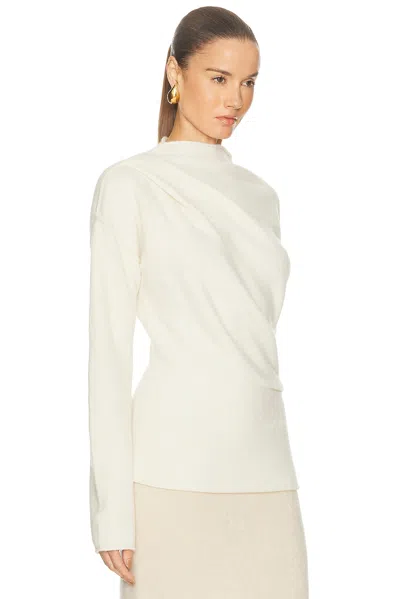 Helmut Lang Slouchy Crew Top In White