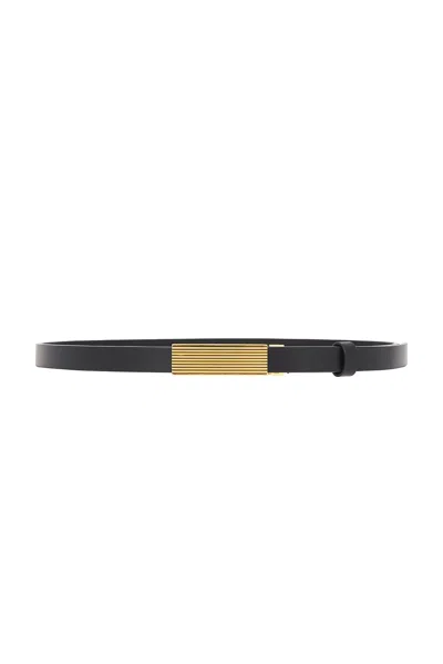 Khaite Brown Empire Solid Belt In Black
