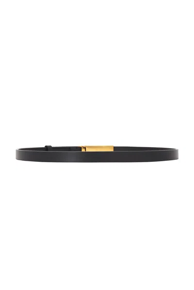 Khaite Brown Empire Solid Belt In Black