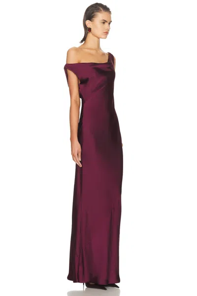 Norma Kamali Drop Shoulder Maria Gown In Burgundy