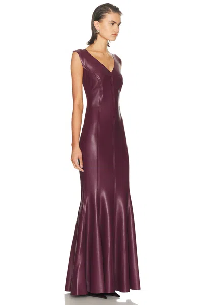 Norma Kamali Grace Fishtail Gown In Purple