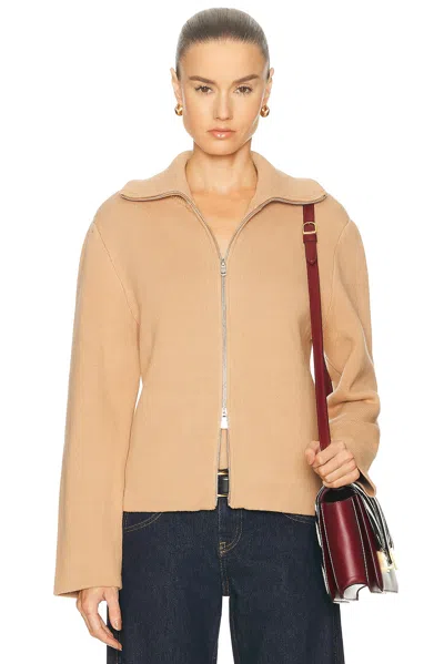 L'academie By Marianna Avey Zip Cardigan In Brown