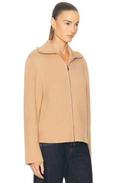 L'academie By Marianna Avey Zip Cardigan In Brown