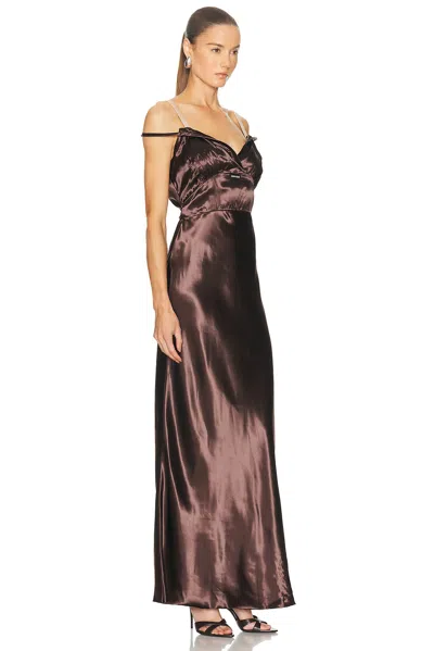 Miu Miu Satin Dress In Brown