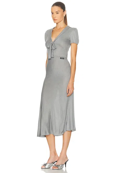 Miu Miu Jersey Seta Dress In Gray
