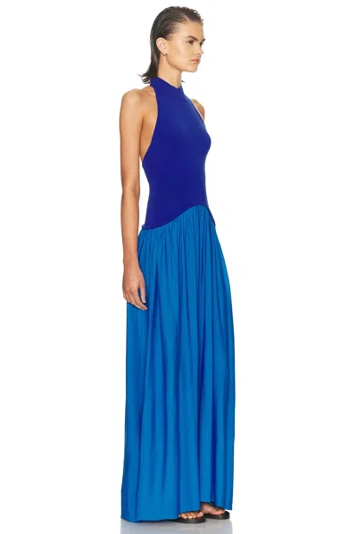 Solid & Striped The Halter Soglio Dress In Blue