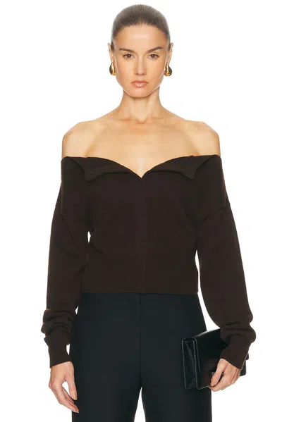 Tom Ford Open-neck Cardigan In Brown