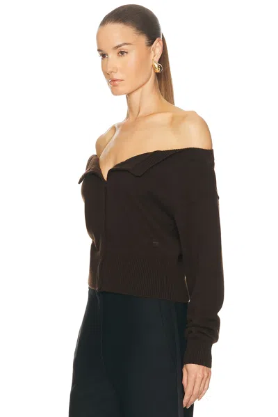 Tom Ford Open-neck Cardigan In Brown