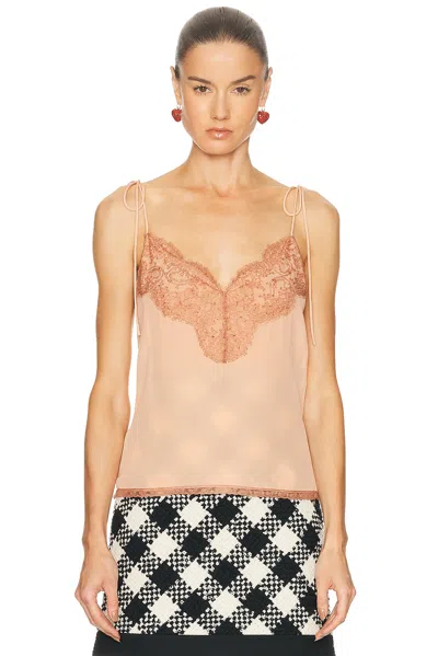 Valentino Lace-trimmed Silk Crepe De Chine Camisole