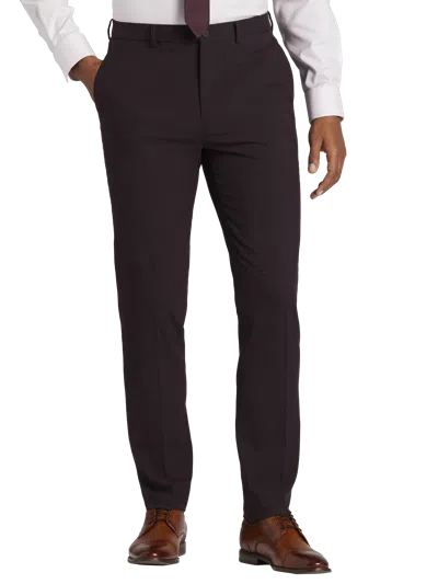 Calvin Klein Jayden Mens Wool Blend Skinny Fit Suit Pants In Brown