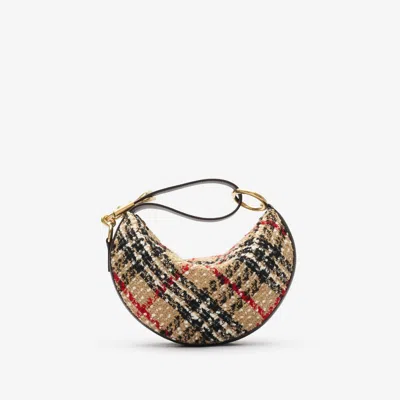 Burberry Knight Arc Boucle Check Shoulder Bag In Brown