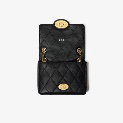 Burberry Womens Mini Strand Leather Cross-body Bag Black In Black