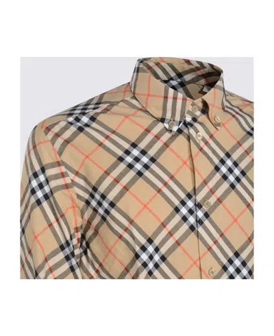 Burberry Button-down Collar Checked Pattern Shirt In Black