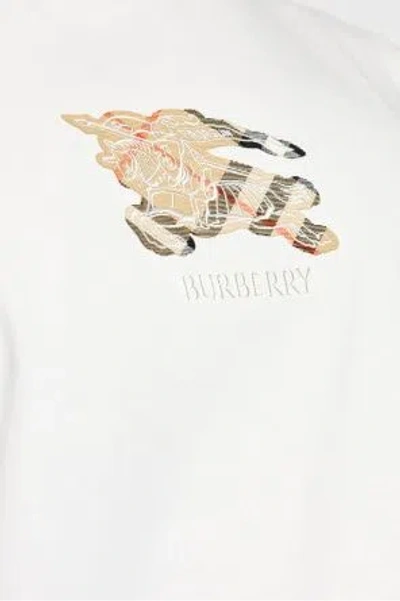 Burberry Equestrian Knight Design Cotton T-shirt In White