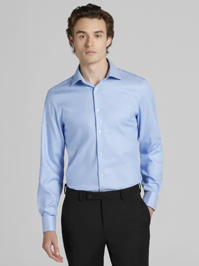Calvin Klein Slim Fit Supima Cotton French Cuff Dress Shirt In Blue