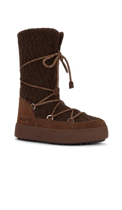 Moon Boot Stivali Da Neve In Pelle Scamosciata Cocoa In Brown