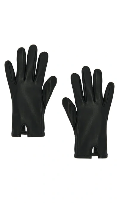 Bronx And Banco Short Faux Leather Gloves In Black