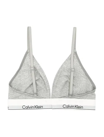 Calvin Klein Uniled Trangle Bralette In Gray