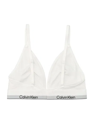 Calvin Klein Womens Modern Lightly Lined Triangle Bra In White