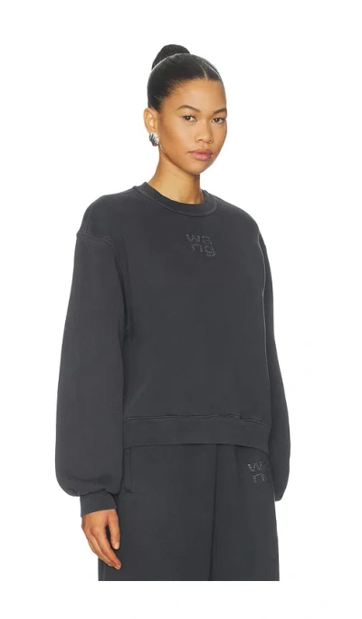 Alexander Wang Hotfix Logo Sweatshirt In Black